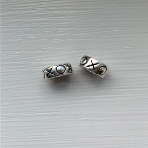 Set of 2 “xo” Chamilia spacer charms fits Pandora